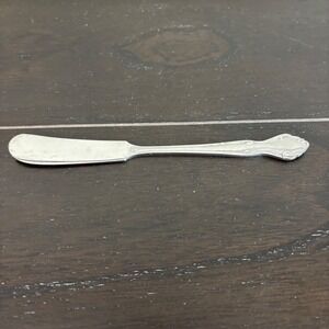 Nasco Elizabethan Stainless Butter Spreader Japan Scroll Handle Flatware Silver